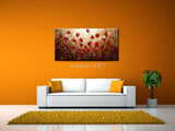 1 Panel Abstract Red Flower Unframed Wall Art Canvas | Octo Treasures