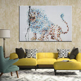 1 Panel Abstract Lion Unframed Wall Canvas Art | Octo Treasures