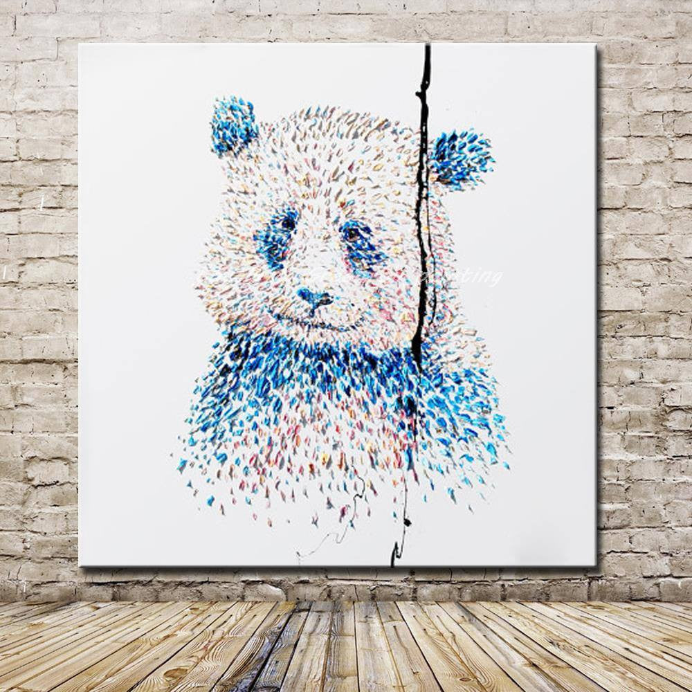 1 Panel Abstract Giant Panda Unframed Canvas Wall Art | Octo Treasures