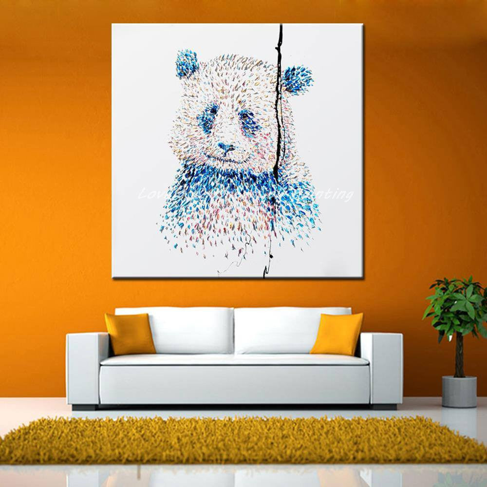 1 Panel Abstract Giant Panda Unframed Canvas Wall Art | Octo Treasures