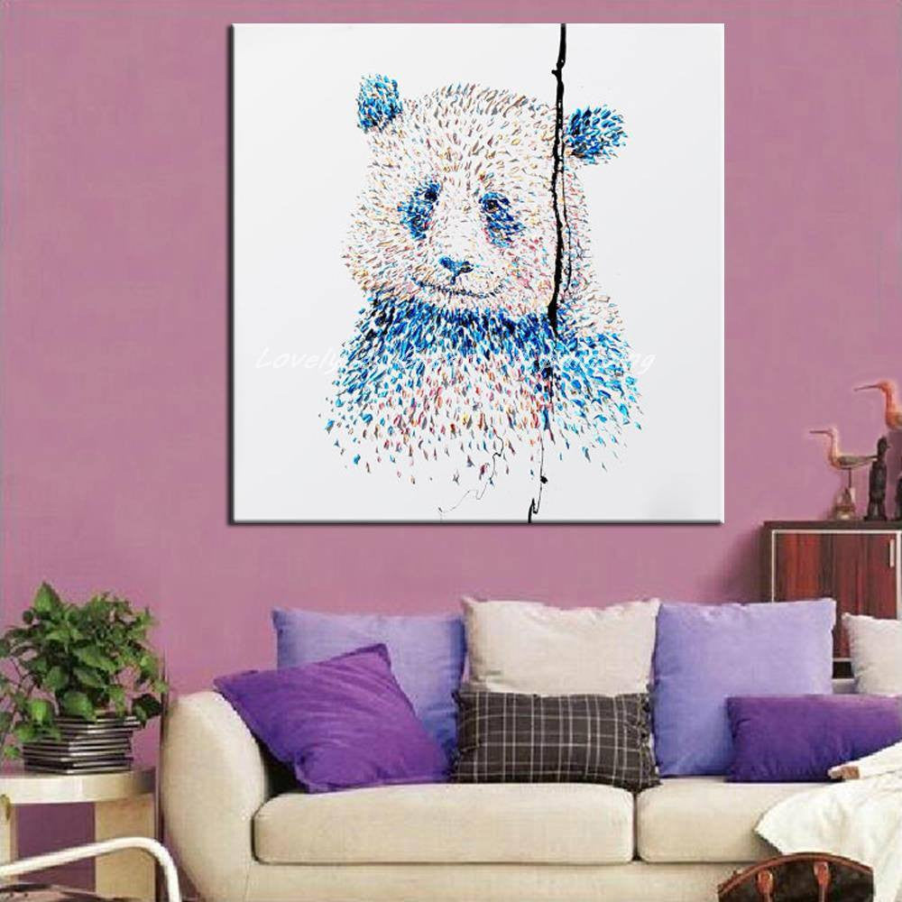 1 Panel Abstract Giant Panda Unframed Canvas Wall Art | Octo Treasures