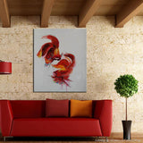 1 Panel Abstract Red Carp Unframed Canvas Painting Art | Octo Treasures