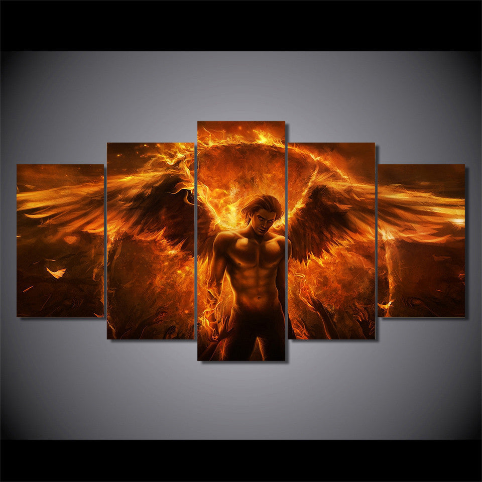 HD Printed Black magic flame angel Group Painting  room decor print poster picture canvas Free shipping/F017 | Octo Treasures