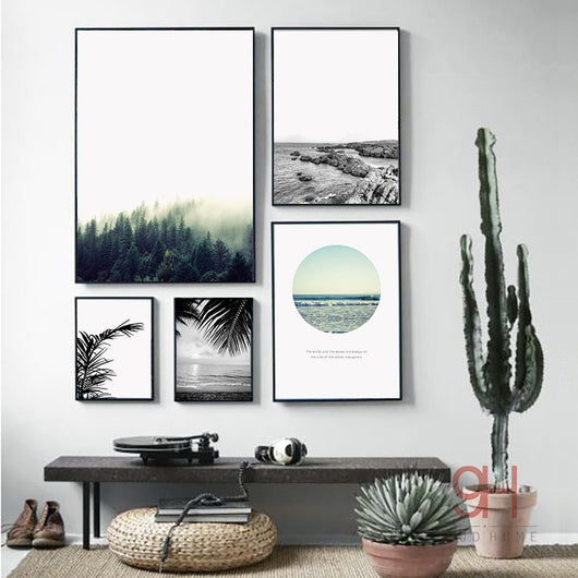 Nordic Landscape Canvas Giclee Print Unframed Wall Art | Octo Treasures