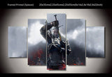 Witcher 3 Wild Hunt Geralt 5 Piece Framed Wall Canvas Art | Octo Treasures