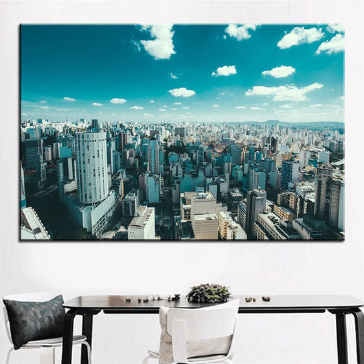 1 Panel Under The Sky Buildings Unframed Home Decor Wall Art | Octo Treasures