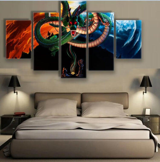 5 Pcs Chinese Sacred Legend Dragon Shenlong Dbz Goku Dragon Ball Home Wall Decor Canvas Picture Art HD Print Painting Canvas Art | Octo Treasures
