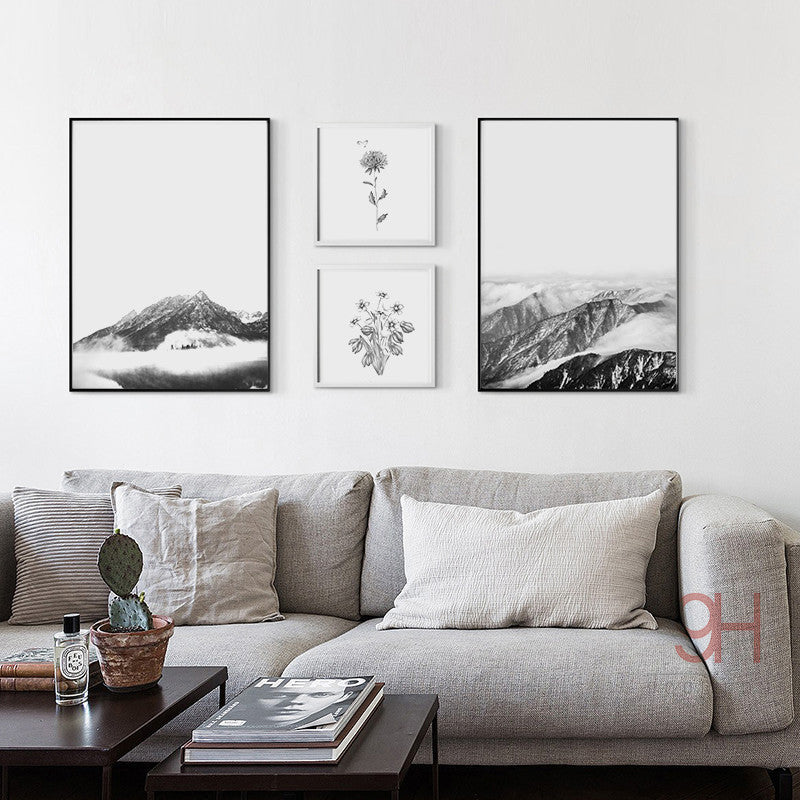 Nordic Style Landscape Canvas Print Unframed Wall Art | Octo Treasures