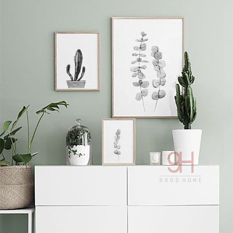 Nordic Style Watercolor plant Canvas Print Unframed  Wall Art | Octo Treasures