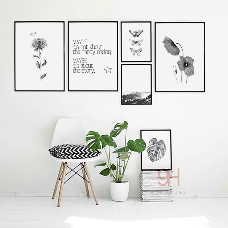 Nordic Style Flowers Canvas Print Unframed Wall Art | Octo Treasures