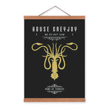 Modern Pop Movie Game Of Thrones House Wooden Framed Canvas Painting Living Room Bar Decor Wall Art Print Picture Poster Scroll | Octo Treasures