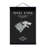 Modern Pop Movie Game Of Thrones Black White Stark Wooden Framed Canvas Painting Home Decor Wall Art Print Picture Poster Scroll | Octo Treasures
