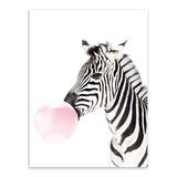 Modern Kawaii Animal Giraffe Zebra Koala Bubble Canvas A4 Art Print Poster Nordic Wall Picture Kids Room Decor Painting No Frame | Octo Treasures