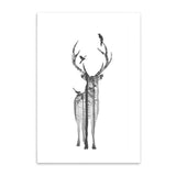 Nordic Style Deer Forest Canvas Print Unframed Wall Art | Octo Treasures