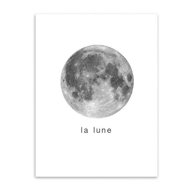 Moon Canvas Art Print Poster, Wall Pictures for Home Decoration, Wall Decor S16001-1 | Octo Treasures