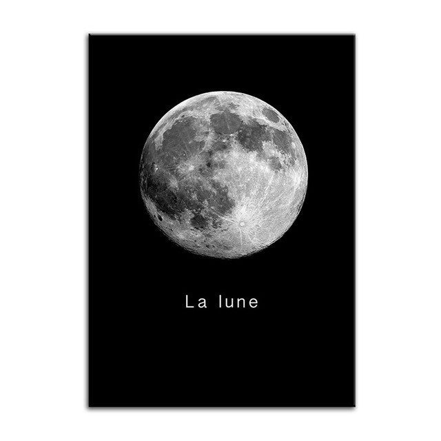 Moon Canvas Art Print Poster, Wall Pictures for Home Decoration, Wall Decor S16001-1 | Octo Treasures