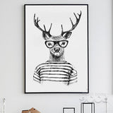 Hand draw Animals Canvas Art Print Poster,  Deer And Polar Bear Set Wall Pictures for Home Decoration, Giclee Wall Decor DE009 | Octo Treasures