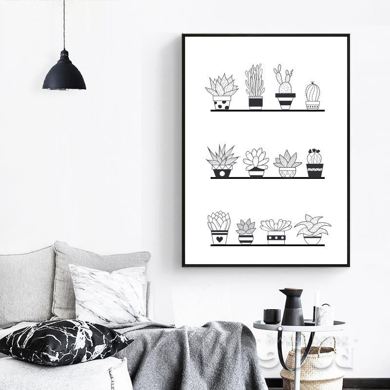 Pot Plant Canvas Art Print Painting Poster,  Wall Pictures for Home Decoration, Wall Decor S16026 | Octo Treasures