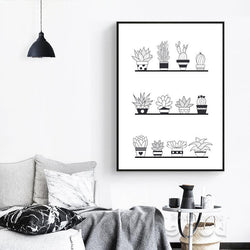 Pot Plant Canvas Art Print Painting Poster,  Wall Pictures for Home Decoration, Wall Decor S16026 | Octo Treasures