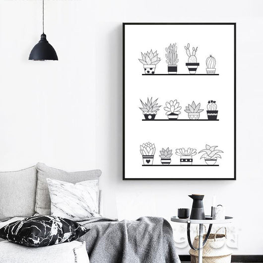 Pot Plant Canvas Art Print Painting Poster,  Wall Pictures for Home Decoration, Wall Decor S16026 | Octo Treasures