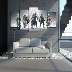 5 Panel Assassins Creed Framed Game Canvas Wall Art | Octo Treasures