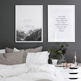 Nordic Style Mountain Canvas Print Unframed Wall Art | Octo Treasures