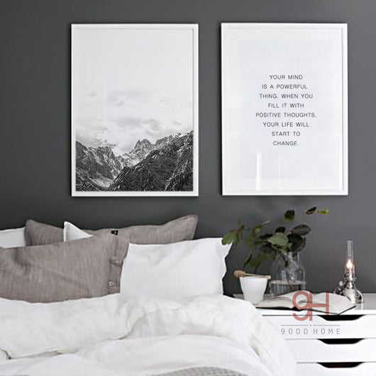 Nordic Style Mountain Canvas Print Unframed Wall Art | Octo Treasures