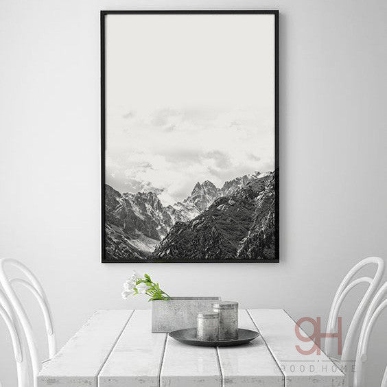 Nordic Style Mountain Canvas Print Unframed Wall Art | Octo Treasures
