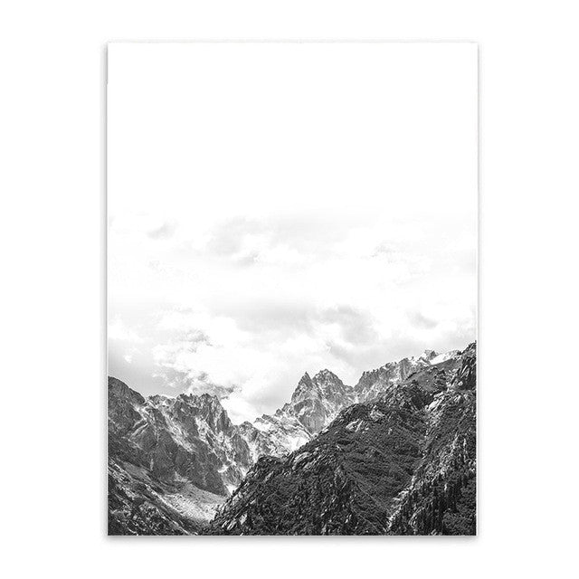 Nordic Style Mountain Canvas Print Unframed Wall Art | Octo Treasures