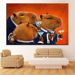 1 Panel The Capybara Club Unframed Home Decor Wall Art | Octo Treasures