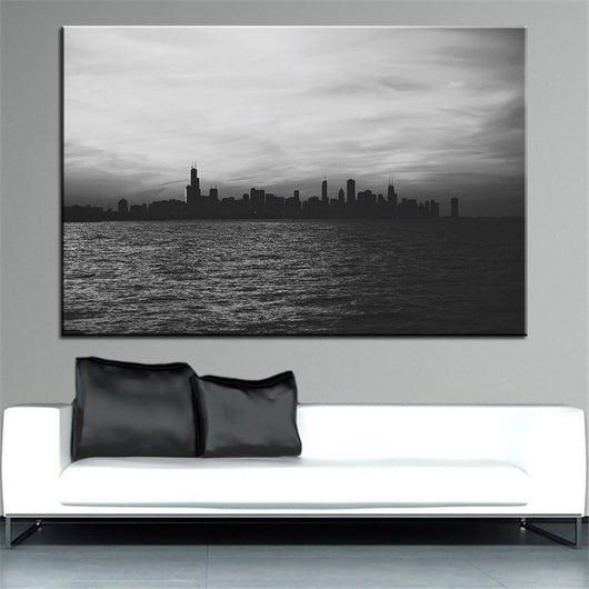 1 Panel New York BW NYC Empire Unframed Home Decor Wall Art | Octo Treasures