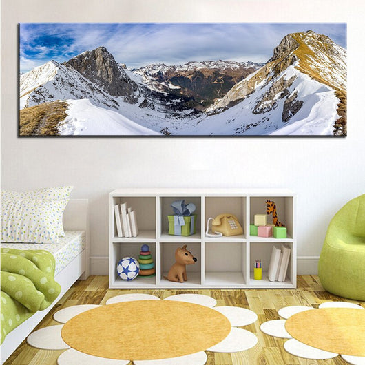 1 Panel Snow Mountain Landscape Unframed Home Decor Wall Art | Octo Treasures