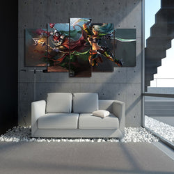 5 panel League of Legends Framed Canvas Wall Art | Octo Treasures