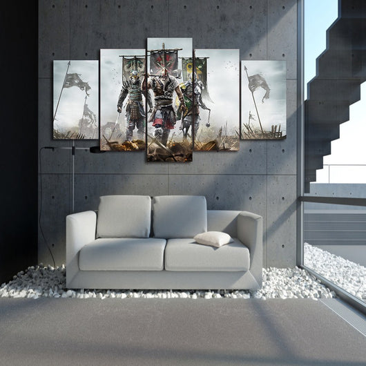 5 Panel Games for Honor Framed Canvas Wall Art | Octo Treasures