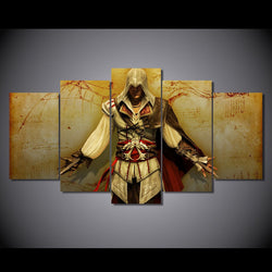 5 Panel Assassins Creed Character Game Framed Canvas Wall Art | Octo Treasures