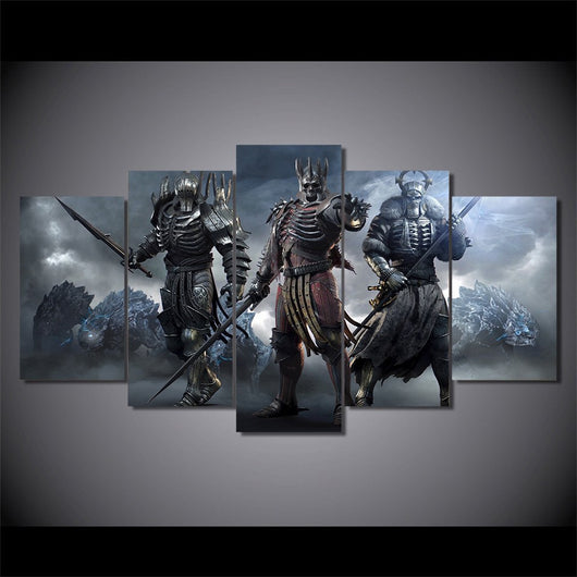 5 Panel Witcher Wild Hunt Generals Framed Canvas Wall Art | Octo Treasures