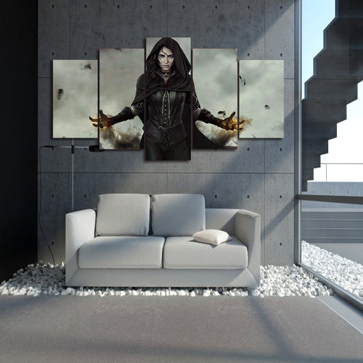 5 Panel The Witcher Women Framed Canvas Wall Art | Octo Treasures
