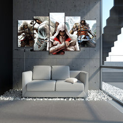 5 Panel Assassin Creed 4 Black Flag Framed Canvas Wall Art | Octo Treasures