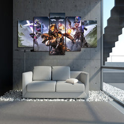 5 Panel Destiny Game Framed Canvas Wall Art | Octo Treasures