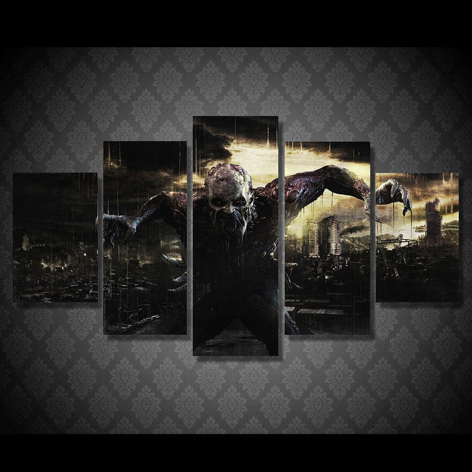 5 Panel Dying Light Ultra Framed Canvas Wall Art | Octo Treasures