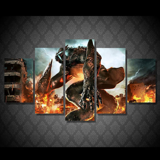 5 Panel Monster Game Framed Wall Canvas Art | Octo Treasures