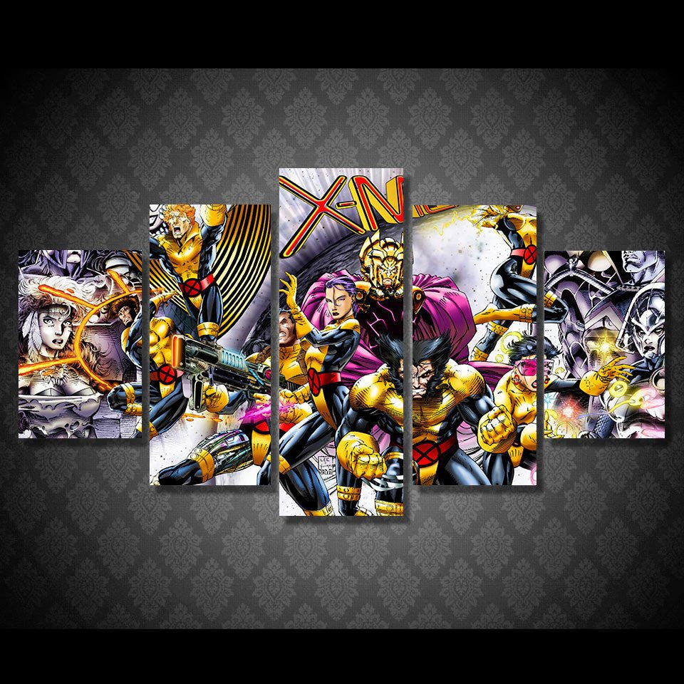 5 Panel Uncanny X Men Framed Wall Canvas Art | Octo Treasures