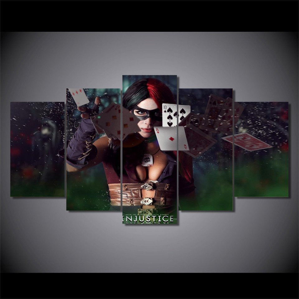 5 Panel Injustice Gods Framed Canvas Wall Art | Octo Treasures