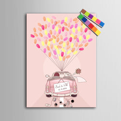 Fingerprint Tree Signature Canvas Painting Wedding Car Wedding Gift wedding decoration Party Gift (Include  6Ink Colors) | Octo Treasures