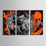 3 Panel Abstract Wolverine X-Men Framed Wall Canvas Art | Octo Treasures