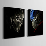 2 Panel Transformers Optimus Prime Vs Megatron Framed Wall Canvas Art | Octo Treasures