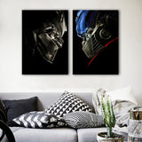 2 Panel Transformers Optimus Prime Vs Megatron Framed Wall Canvas Art | Octo Treasures