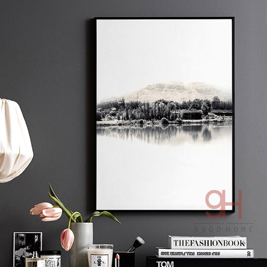 Nordic Style River Canvas Print unframed Wall Art | Octo Treasures