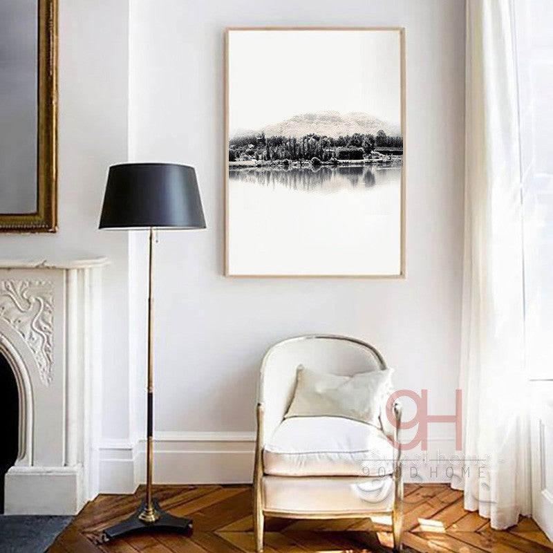 Nordic Style River Canvas Print unframed Wall Art | Octo Treasures