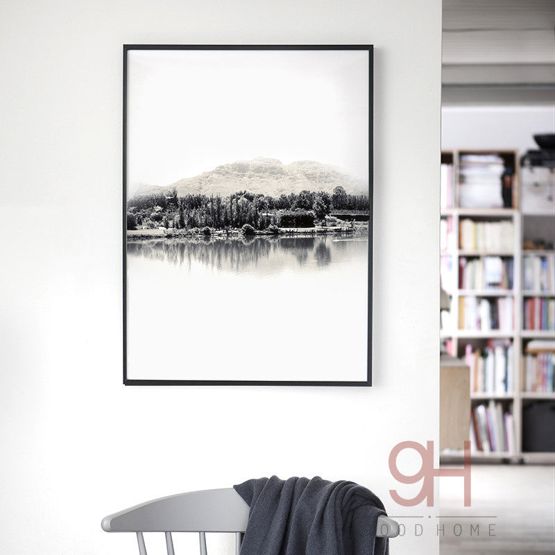Nordic Style River Canvas Print unframed Wall Art | Octo Treasures